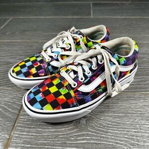 Vans Old Skool Sneaker W 6/M 4.5 Tie Dye Checkered Comfycush Lace Up Low Top